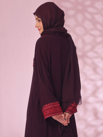 Tetreez Opulence Maroon Silk Chiffon Scarves